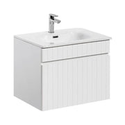 Set ICON bianco: mobile sotto lavabo 60cm + lavabo da incasso in ceramica bianca