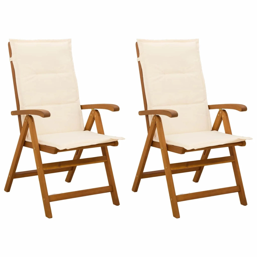 Sedie da giardino reclinabili 2 pz Naturale 42041427