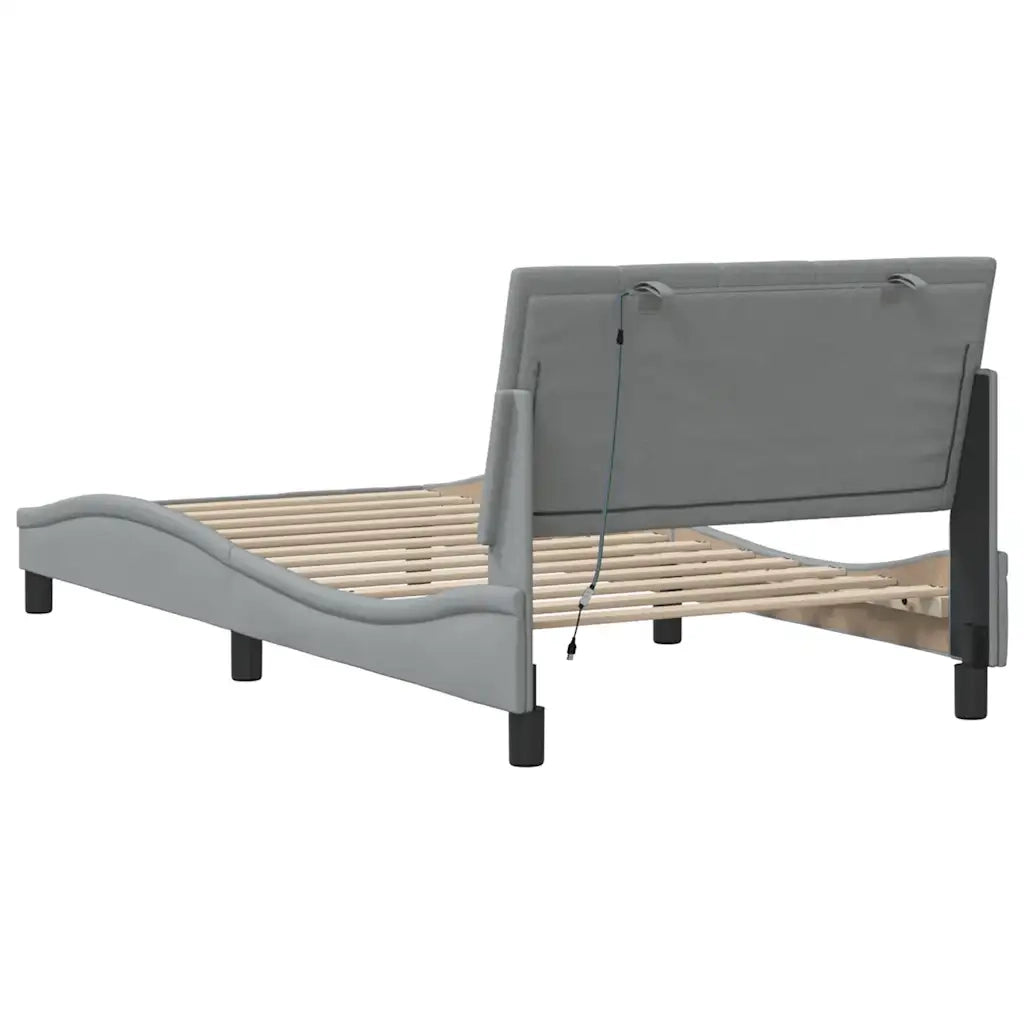 Giroletto senza Materasso Grigio Chiaro 100x200 cm Tessuto