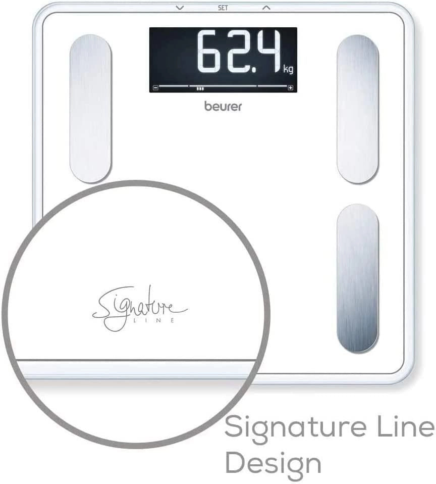Beurer BF 400 Signature Line White Bilancia Diagnostica con Portata fino a 200 kg, 31 x 31 cm, Bianco