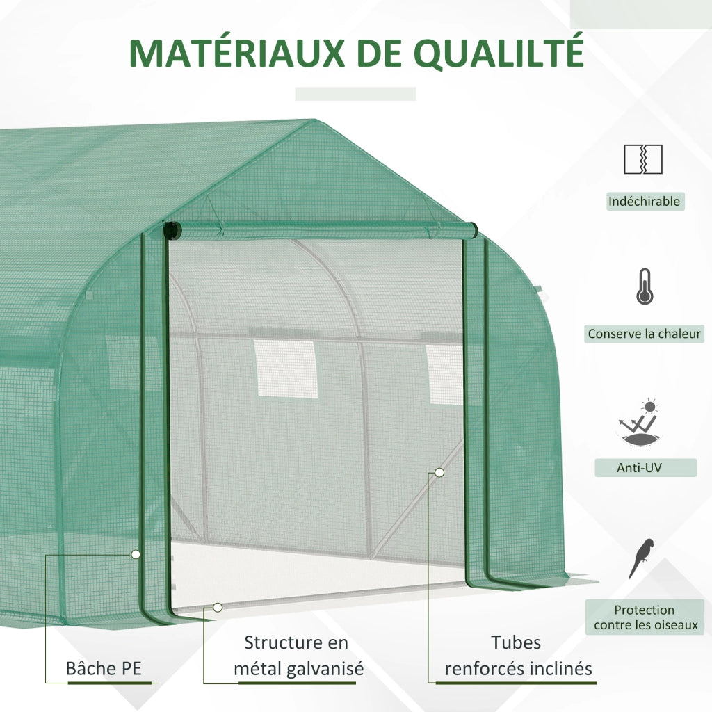 Serra Tunnel per Giardino ¨C zephmum ¨C Verde, Acero, 3.5x3x2 m