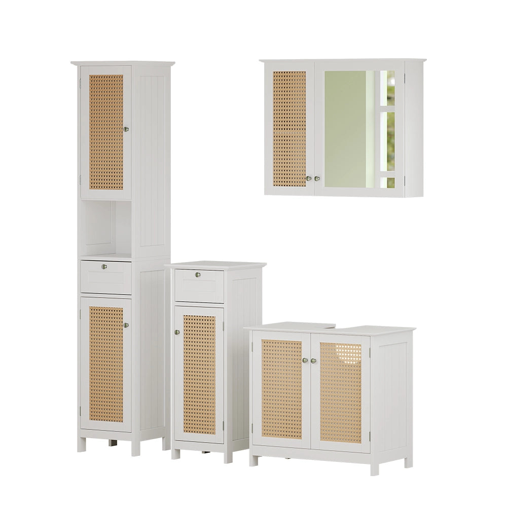 Vicco Set di mobili da bagno Bianco 4 pezzi, con colonna