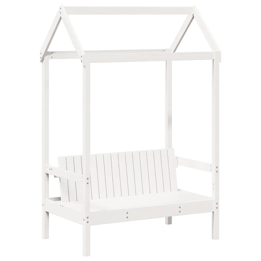 Set Dormeuse e Panca con Tetto Bianco 80x200cm Massello Pino 3282319