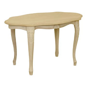 Tavolino ovale legno massello intagliato grezzo 74x46x46 - Mobili 2G