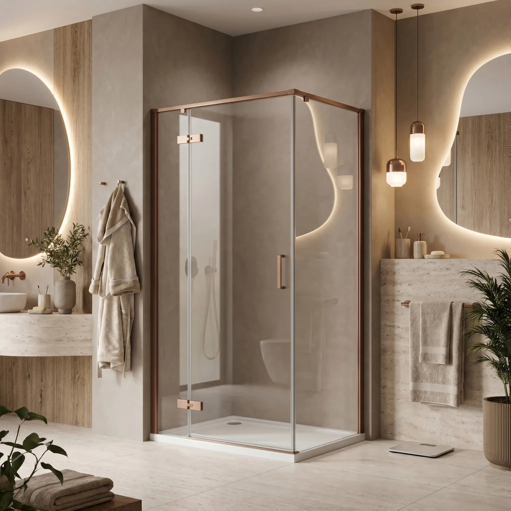 Cabina Doccia Rea Bruno 120x90 Brush Copper