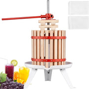 Centrifuga a mano per succhi di frutta - Strumento per succhi di agrumi - Strumento per succhi di frutta a mano - 6L - Strumento per succhi di arance e uva - Hout & Metaal