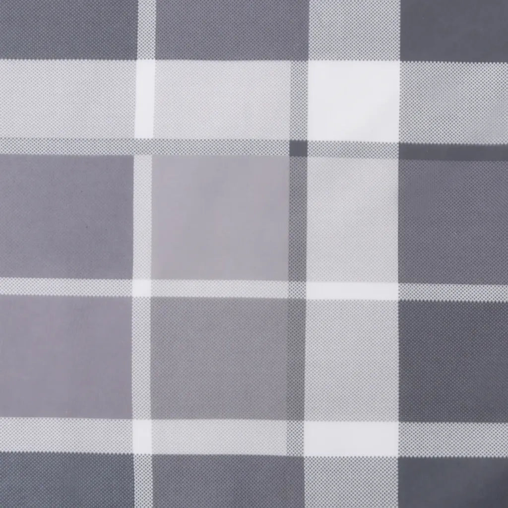Cuscino per Panca a Quadri Grigi 200x50x4cm Tessuto Oxford 314103