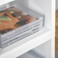 Libreria Scaffale porta CD set 2 Pezzi a 12 Ripiani in Legno, 21x19.2x88.3 cm, Bianco