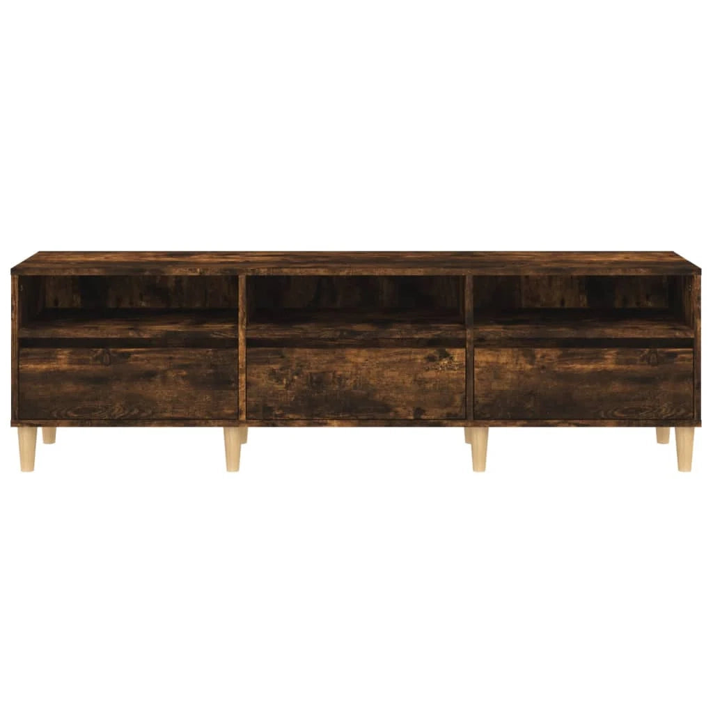 Mobile TV multimediale scaffale TV credenza mobile TV sala da pranzo soggiorno camera da letto rovere affumicato 150 x 30 x 44,5 cm legno ingegnerizzato marrone 02_0027335