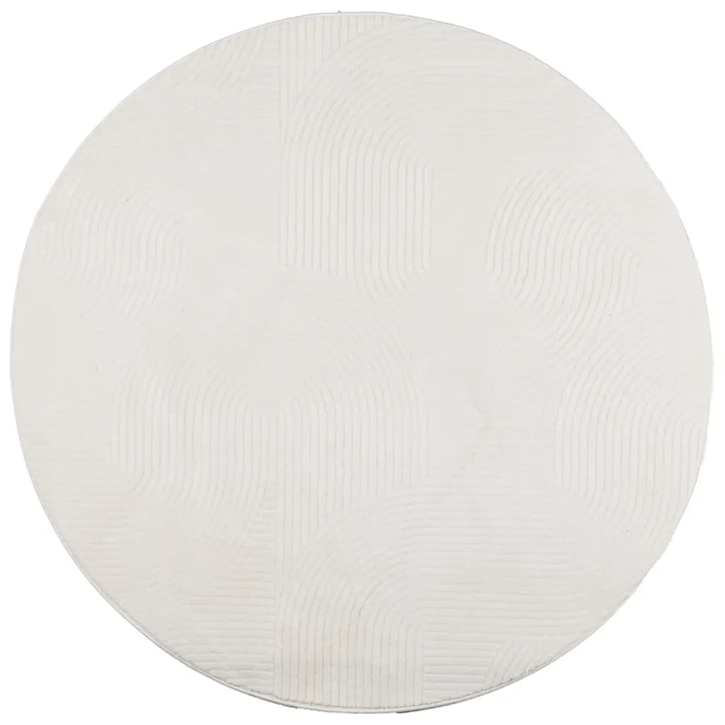 Tappeto IZA a Pelo Corto con Aspetto Scandinavo Crema Ã˜ 100 cm