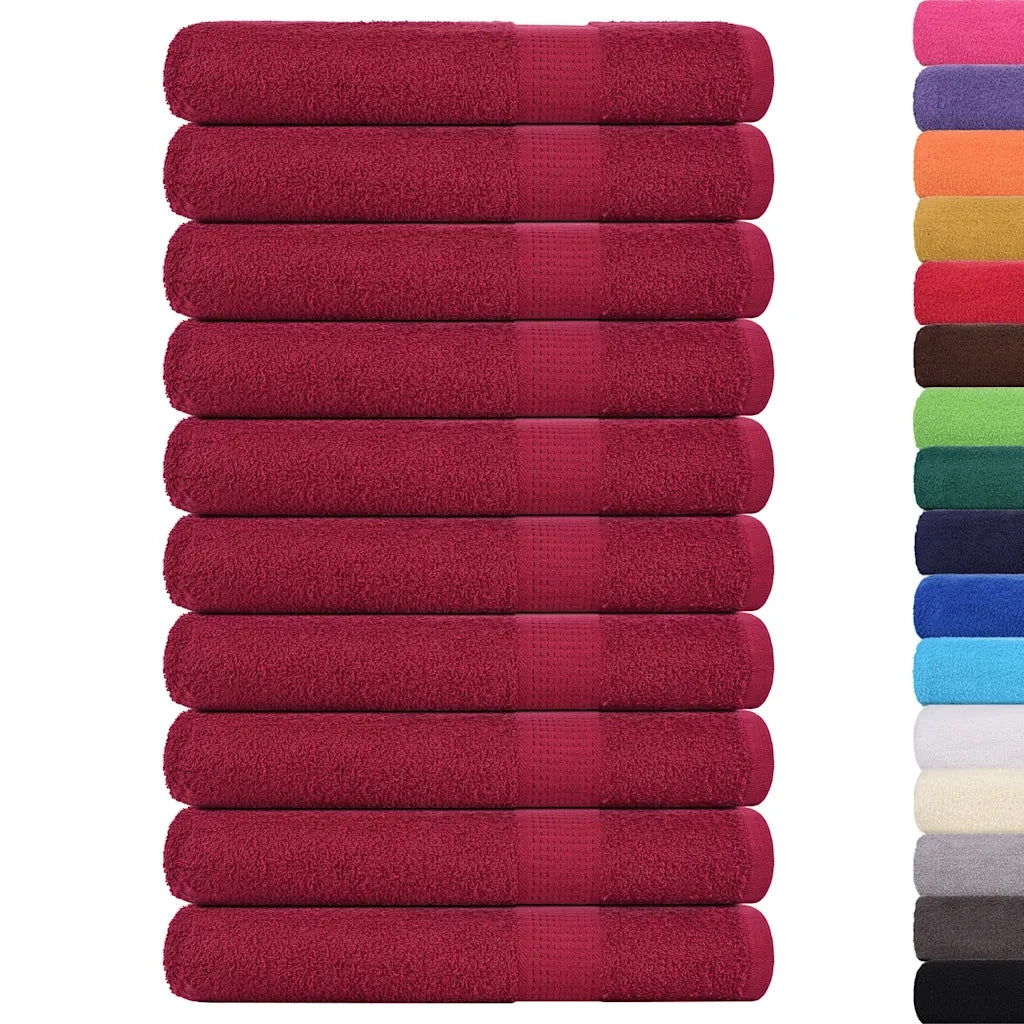 vidaXL Asciugamani per Sauna 10 pz Bordeaux 80x200 cm 100% Cotone