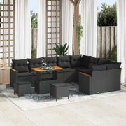 Set Divano da Giardino 12 pcs Nero polyrattan 3363084