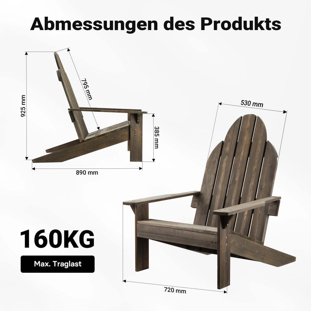 sedia da giardino Adirondack 89 x 72 x 92.5 cm, legno FSC, per interno esterno