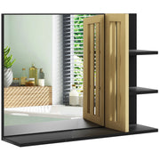 Specchiera Bagno Moderna a 4 Ripiani in Legno ¨C Zephmum ¨C Nero 45x15x58.5cm