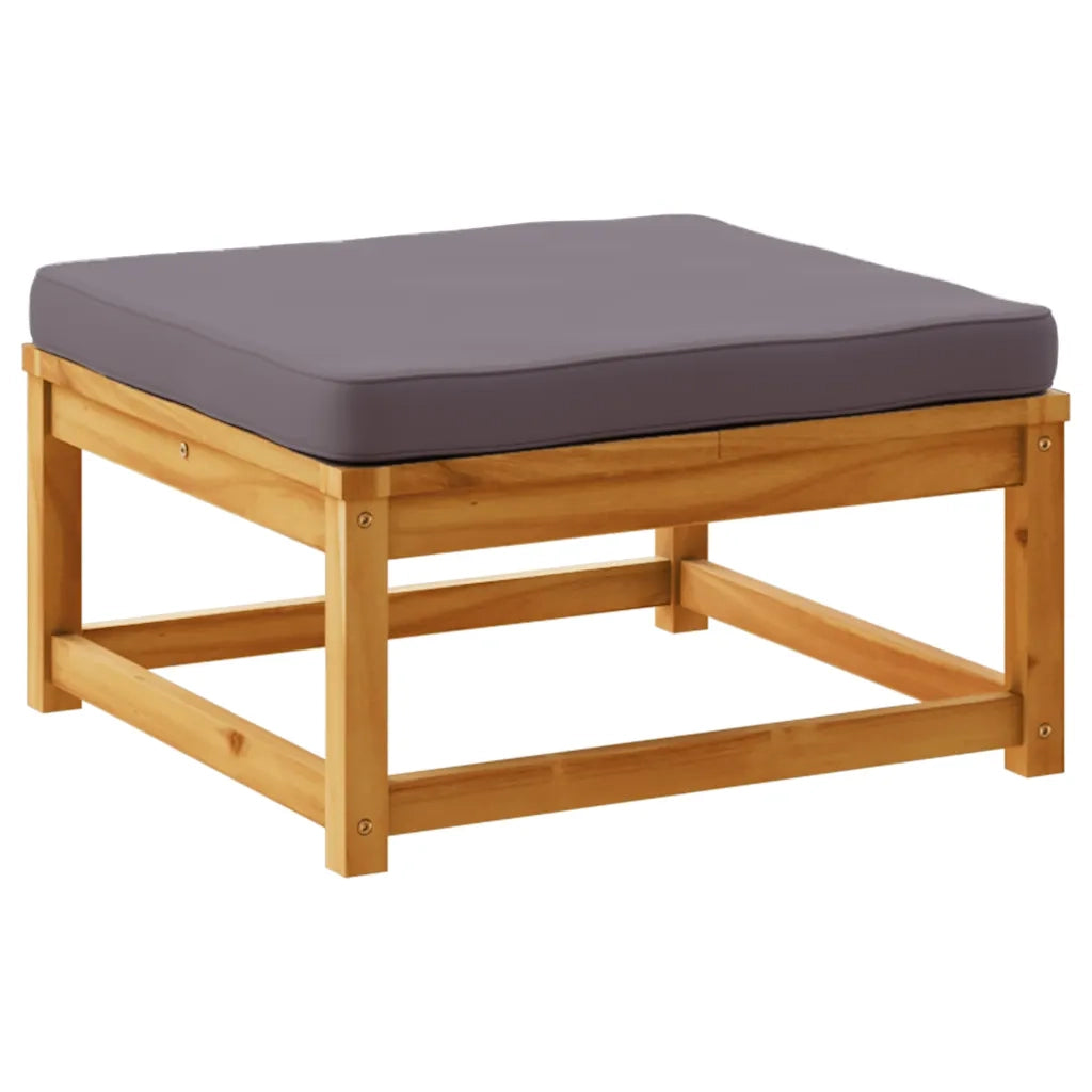 Poggiapiedi da Giardino con Cuscini in Legno Massello di Acaciacod mxl 92350