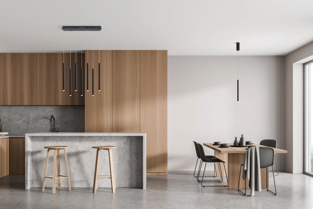 Lampada a sospensione moderna nera a barre LED 35W Valdes Italux