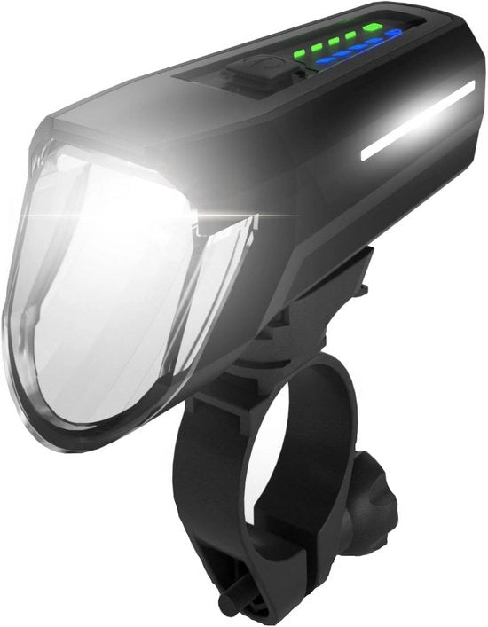 Led-avviamento per bicicletta 110 lux modalità sensore larghezza luce regolabile 20 ore durata luce nero - illuminazione potente