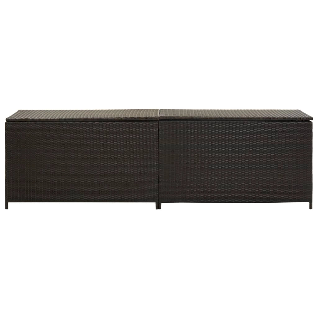 Contenitore da giardino/box in resina intrecciata 200 x 50 x 60 cm marrone 02_0013123