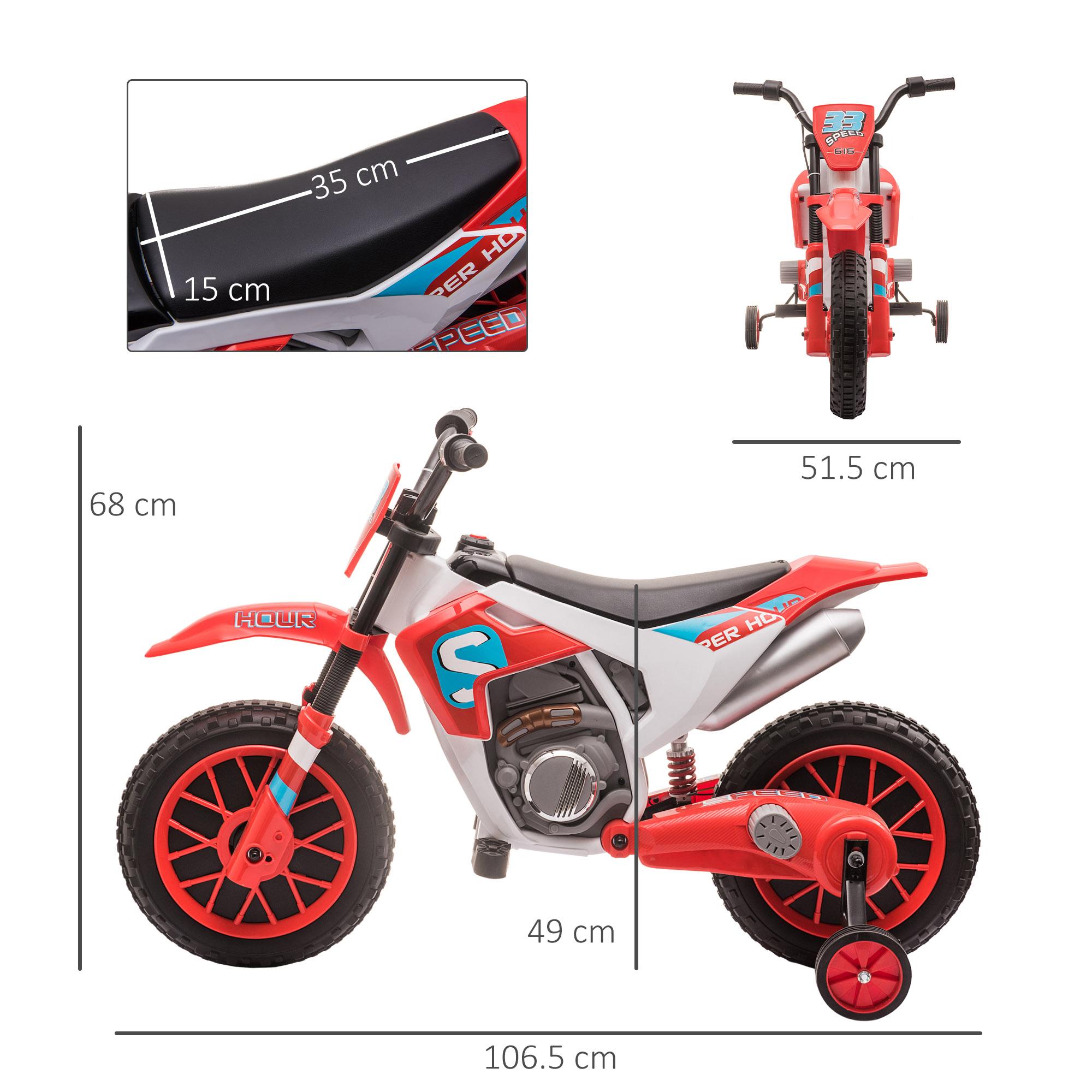 Moto Elettrica per Bambini 6V Motocross Rossa