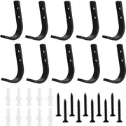 Hanger per vestito 10 pezzi - Nero - Hanger da parete - Hanger da muro - Hanger per cappotto - Materiale in acciaio di alta qualità - Riciclato