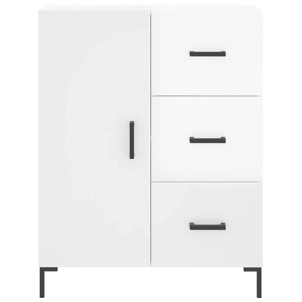 Credenza-Buffet-Armadio da cucina 69,5x34x90 cm in Legno Multistrato Bianco Lucido 499765