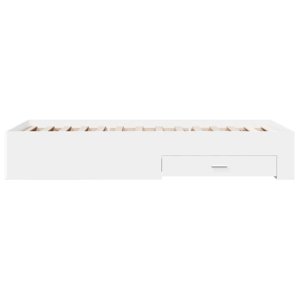 Giroletto con Cassetti Bianco 90x200 cm in Legno Multistrato