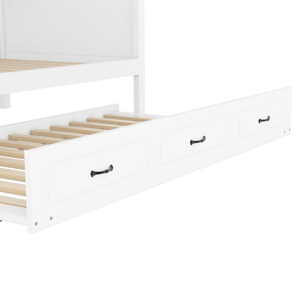 Divano letto 204.5x117.4x91.5 cm con letto estraibile; pannelli truciolari e MDF; bianco