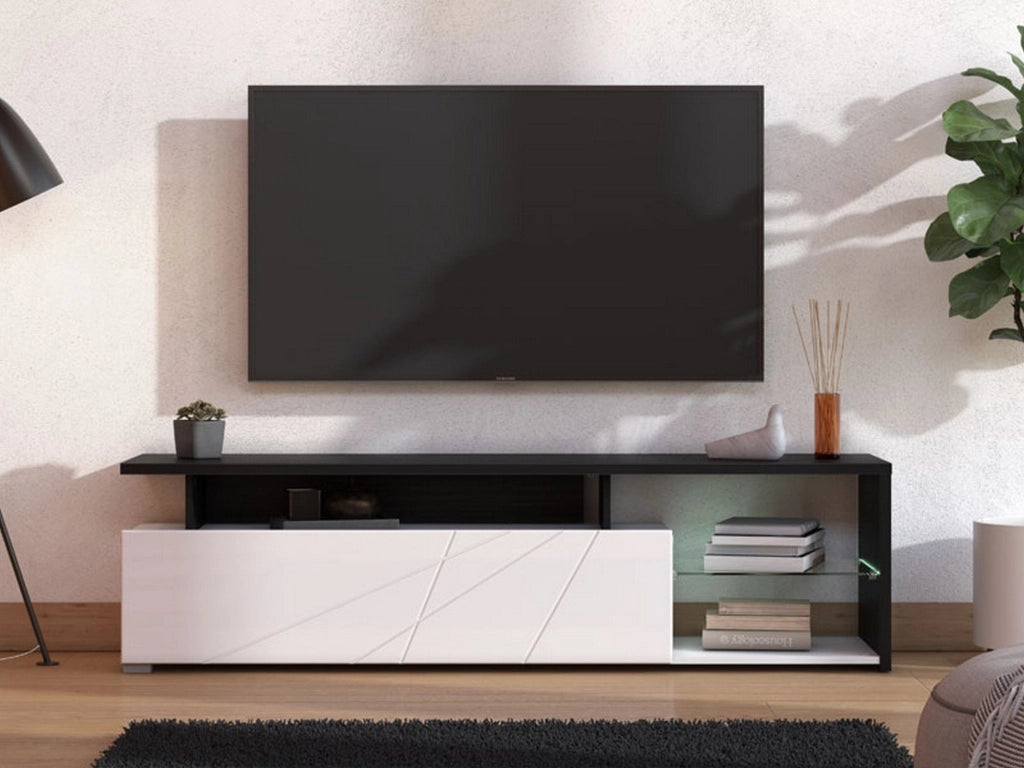 Induno, Mobile Porta tv 6 Ripiani, 170x41.5x46.5h cm Bianco
