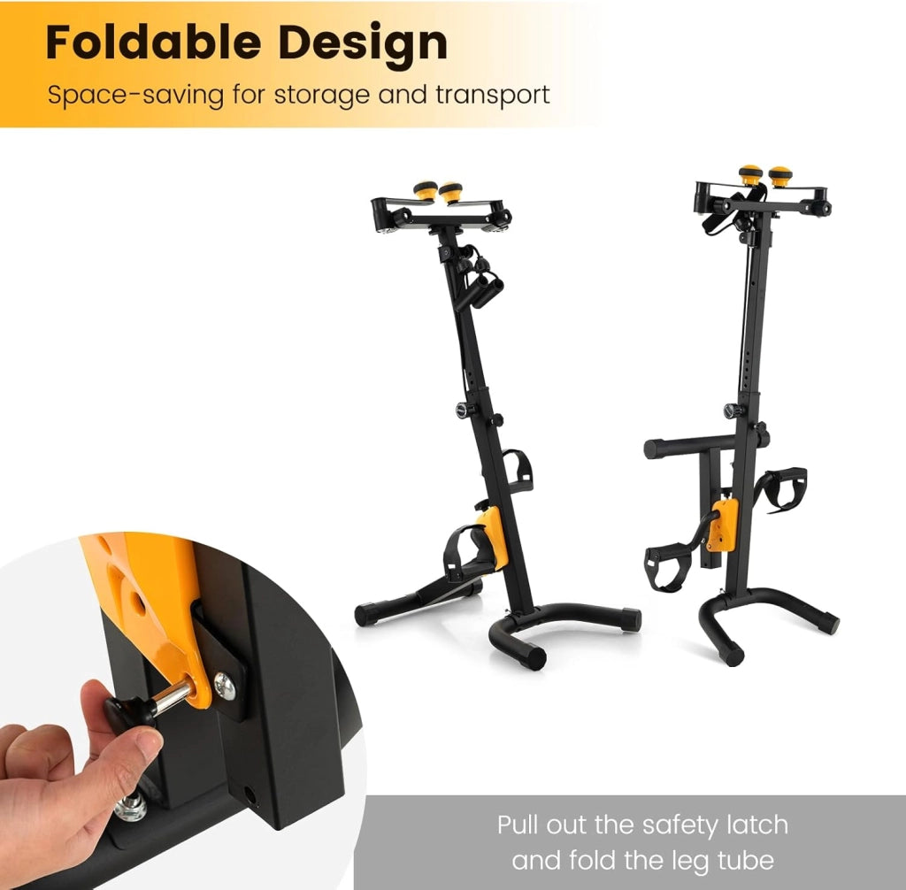 Cyclette da Casa, Pedaliera per Anziani, Pedaliera Riabilitazione per Braccia e Gambe, Altezza e Livelli di Resistenza Regolabili, Cyclette da Allenamento con Cuscinetti Antiscivolo