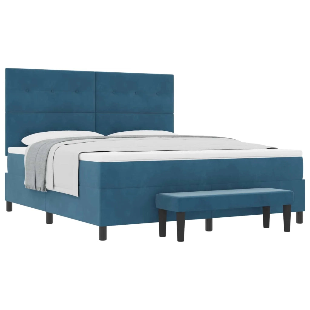 Letto a molle con testiera Blu scuro 200 x 180 cm Velluto 3344532