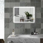 SPECCHIO LED Rettangolare 60 x 80 cm in vetro Silver con funzione antiappannamento