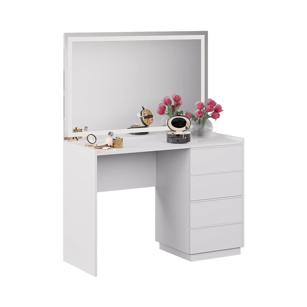 Vicco Tavolo da toeletta Bianco 110 cm con specchio LED