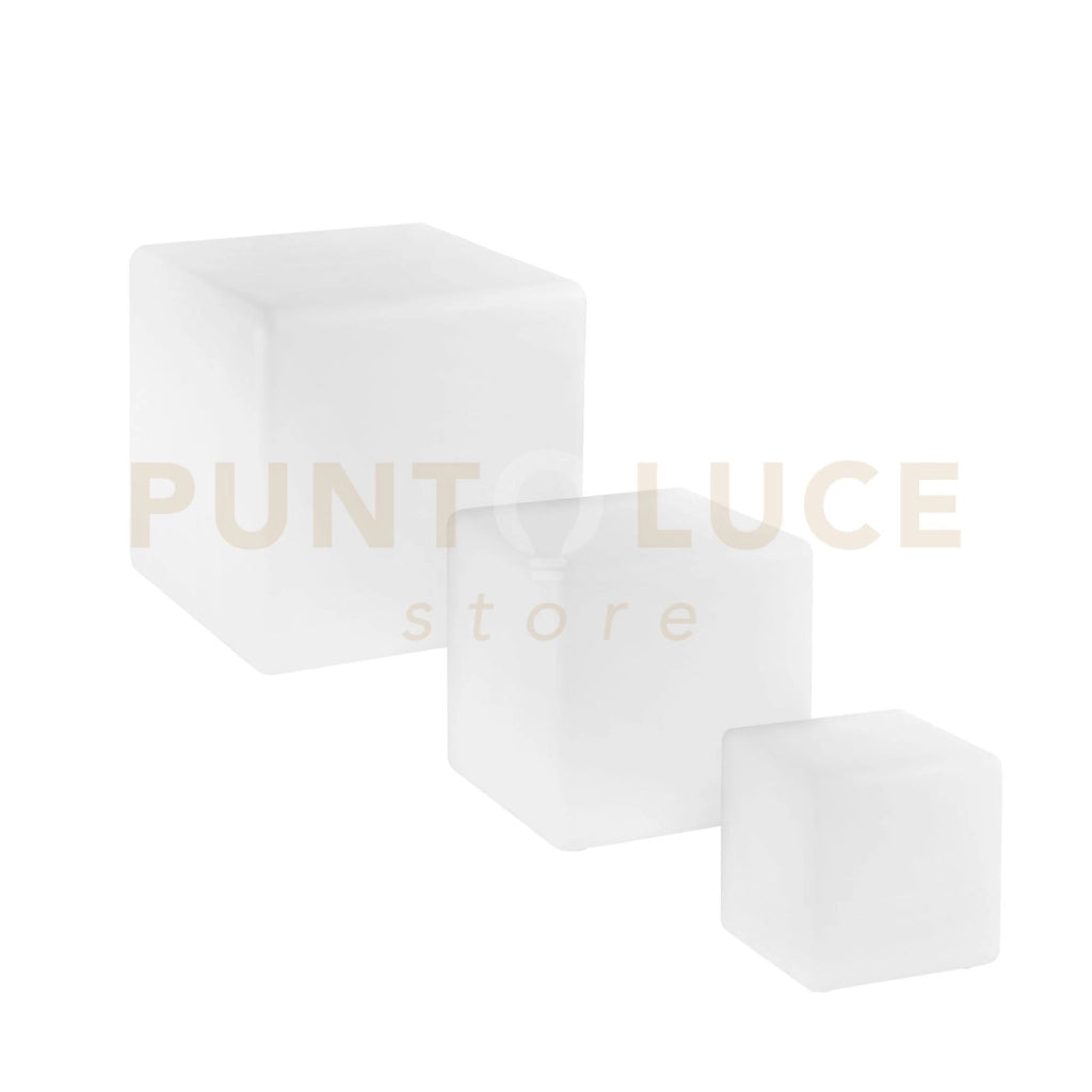 LAMPADA LED RICARICABILE GECO CUBO BIANCO 4W 240LM RGBW DIMMERABILE IP65 TELECOMANDO INCLUSO 40X40X40CM