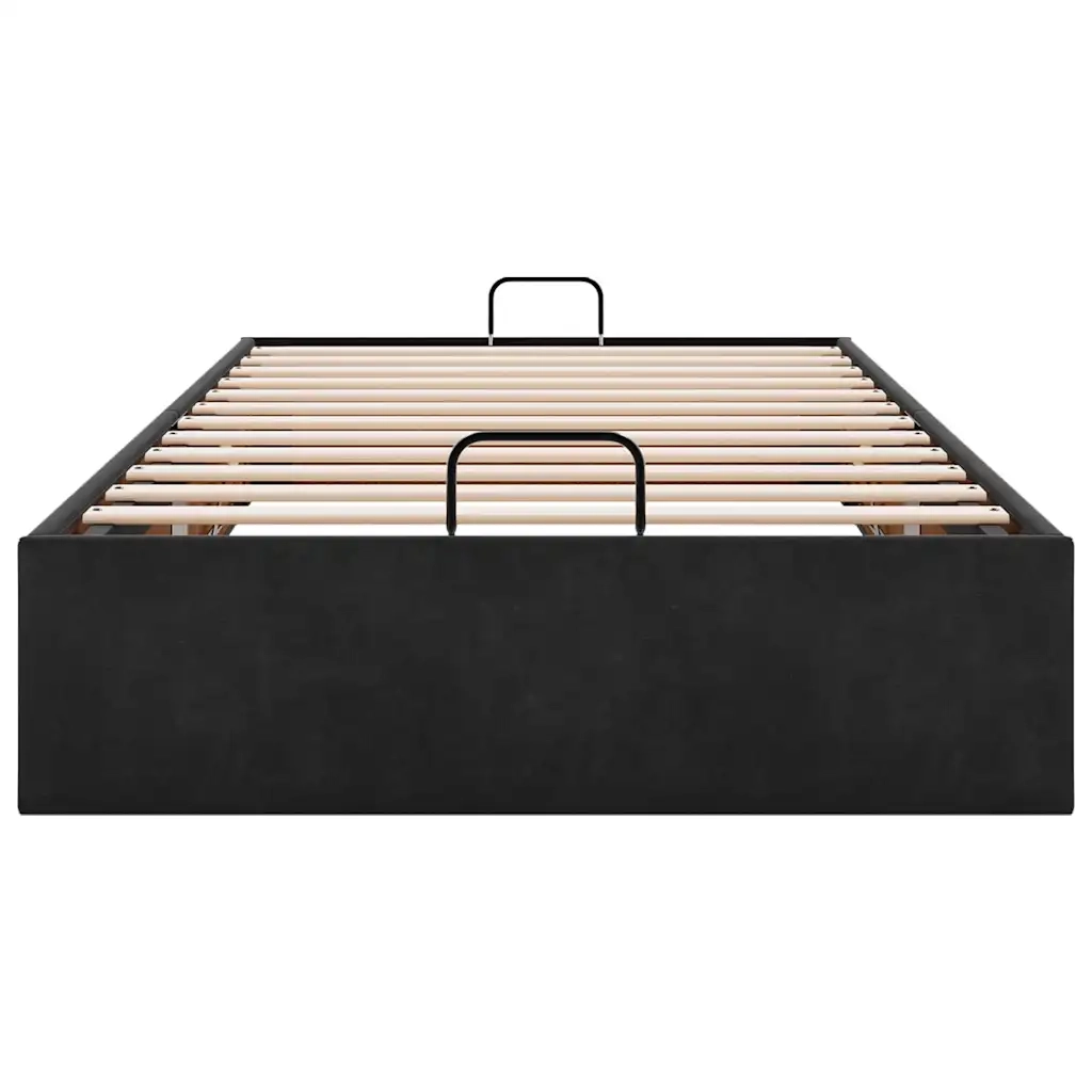 Struttura Letto Pouf Senza Materasso Nero 80x200 cm Velluto