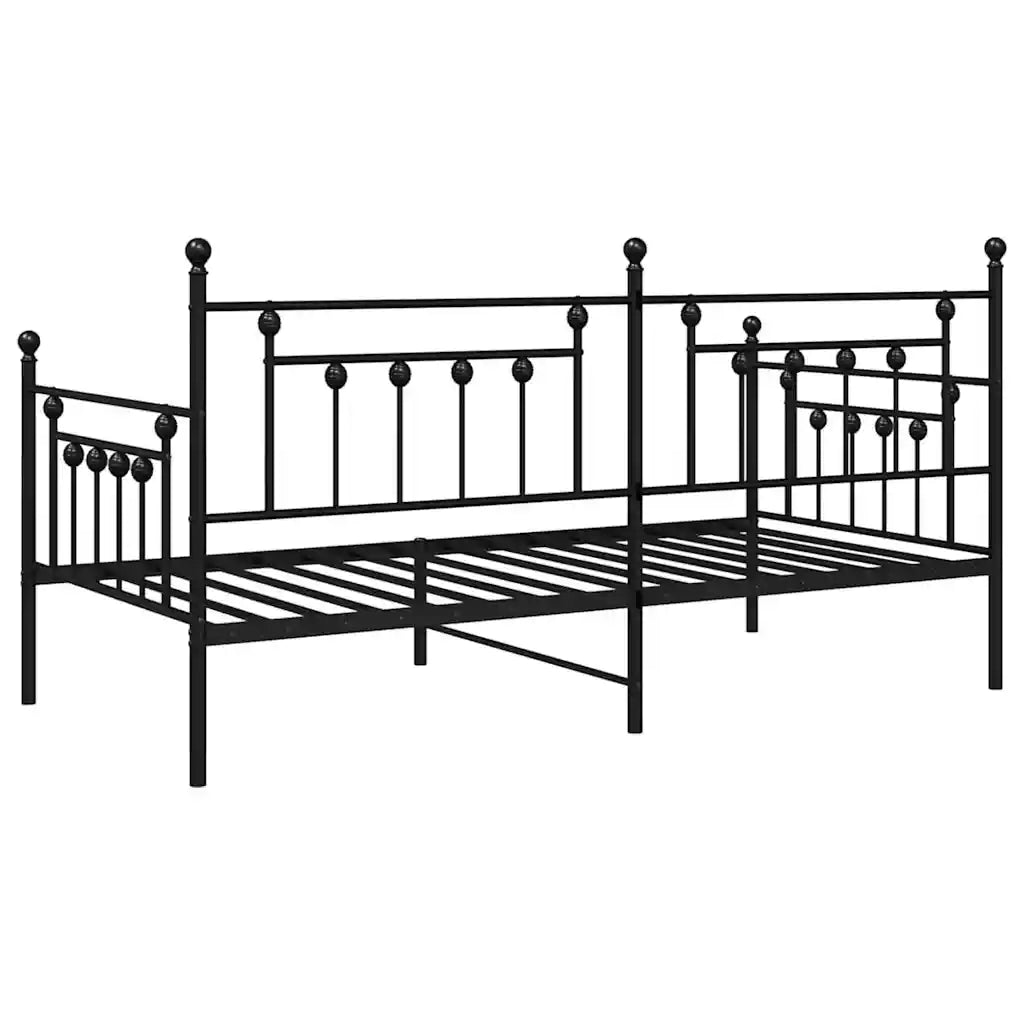 Struttura per letto di giorno Nero 107 x 203 cm Acciaio 42002662