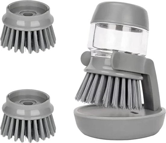Oggetto di supporto per spazzola da cucina, supporto per spazzola da cucina, dispensatore di sapone ricaricabile per lavastoviglie, spazzola da cucina, kit di pulizia per cucina - grigio Spazzola da cucina elettrica