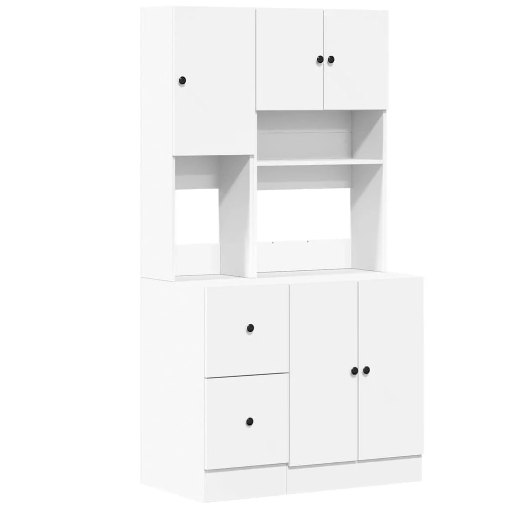 Mobile da cucina moderno con pratico vano contenitore 95 x 50 x 180 cm legno composito bianco 02_0055527
