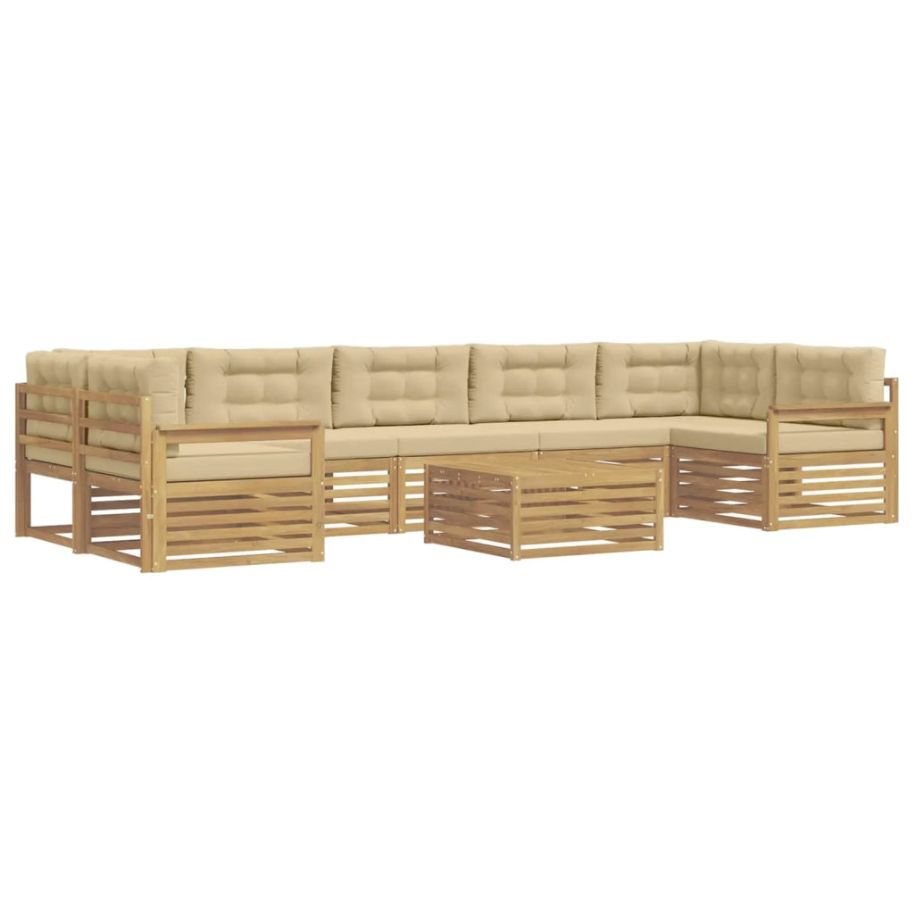 Set di divani da esterno 8 pz Bianco e Beige 3390193