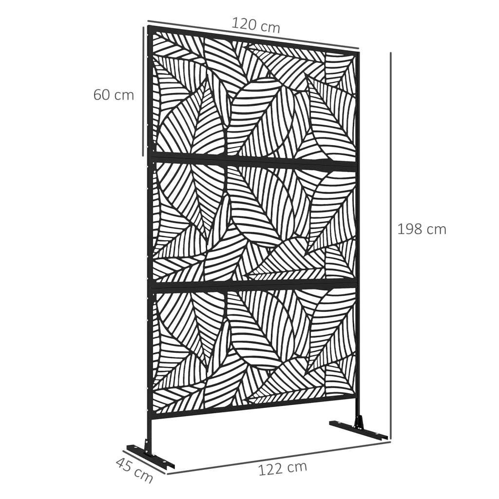 Biombo 3 Pannelli Separatore Ambienti ¨C zephmum ¨C Nero 122x198 cm