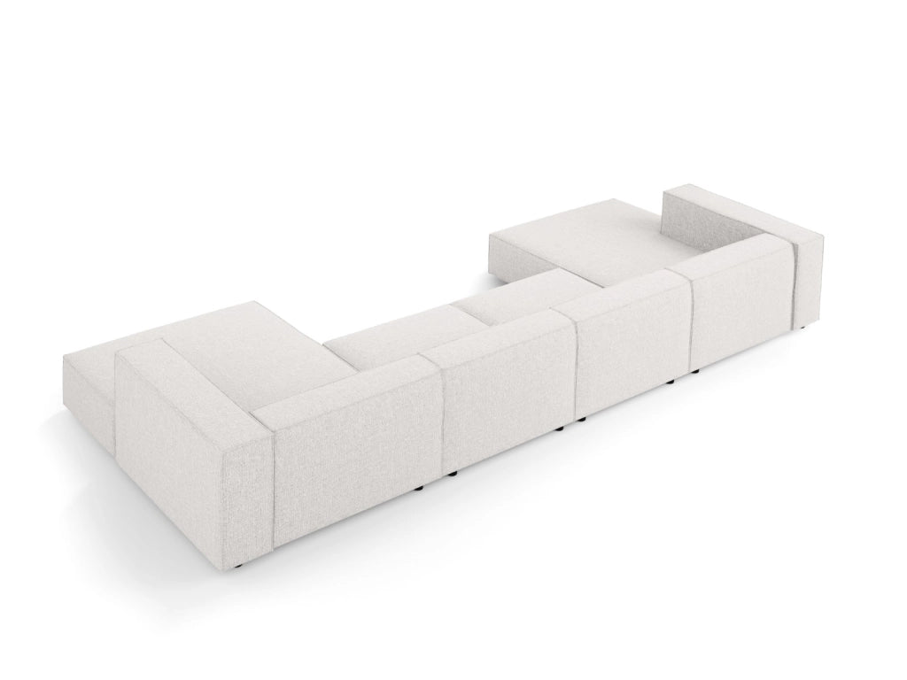 Cosmopolitan Design - Divano panoramico "Arendal" 6 posti in ciniglia grigio chiaro 