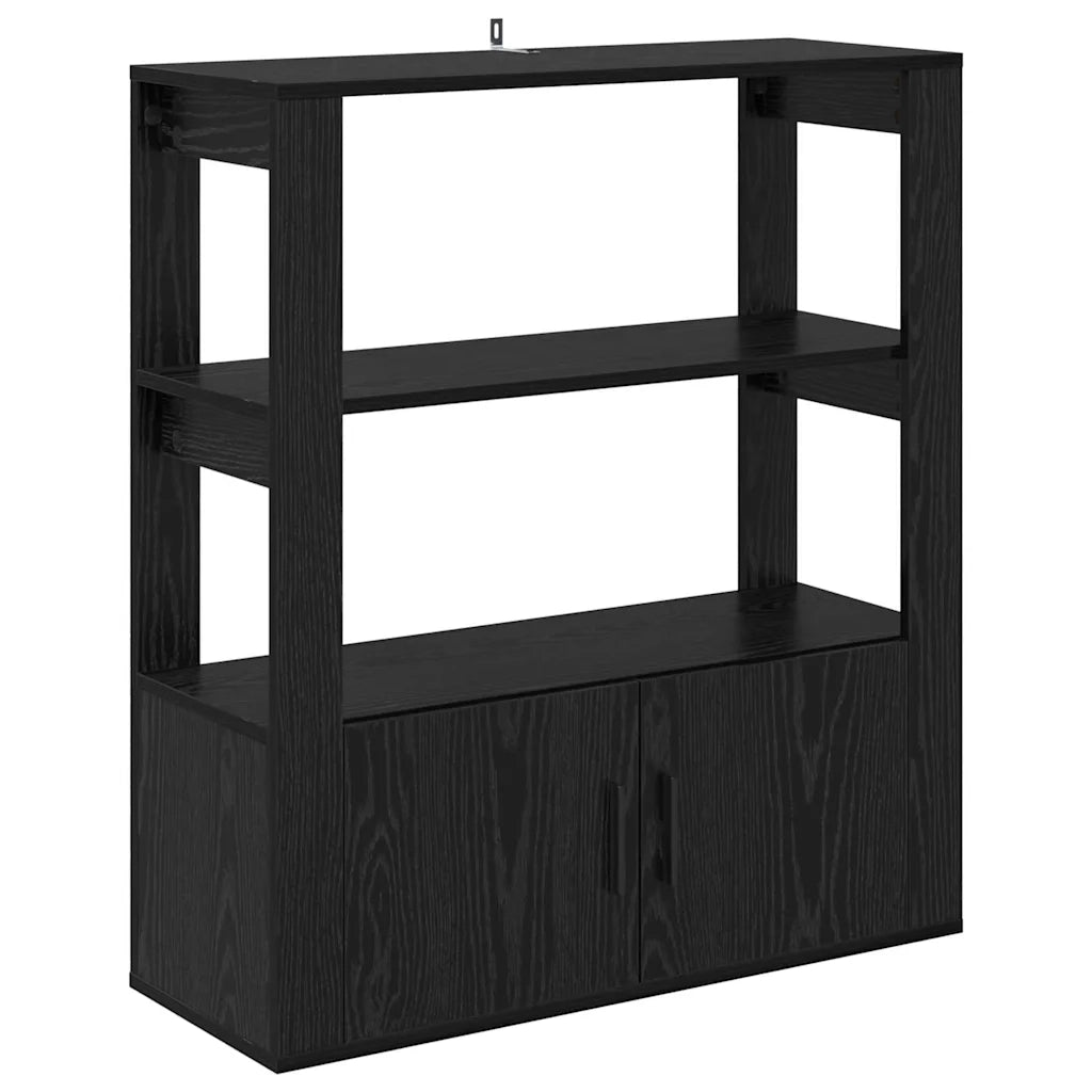 Credenza Rovere nero 30 x 80 x 90 cm Legno multistrato