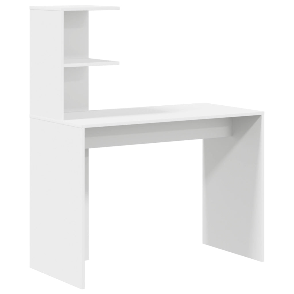Scrivania Bianca Bianca MDF Compatta Intarsi Decorativi