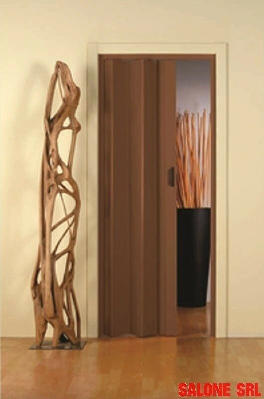 PORTA A SOFFIETTO PVC STABILIZZATO C/MANIGLIA CM 83X214 NOCE