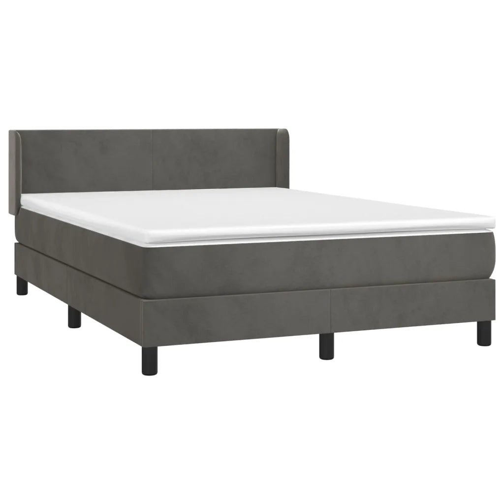 Giroletto a Molle con Materasso Grigio Scuro 140x200 cm Vellutocod mxl 122451