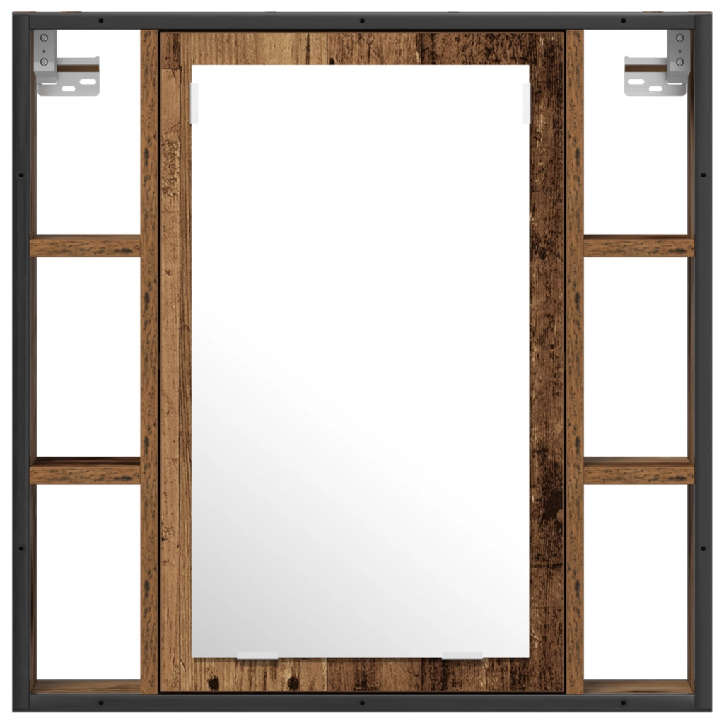 Set di mobili da bagno 2 Pezzi Legno Antico Legno Ingegnerizzato