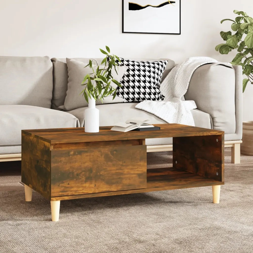 Tavolino da salotto | Tavolino da caff¨¨ | Tavolino da Soggiorno Rovere Fumo 90x50x36,5 cm Legno Multistrato