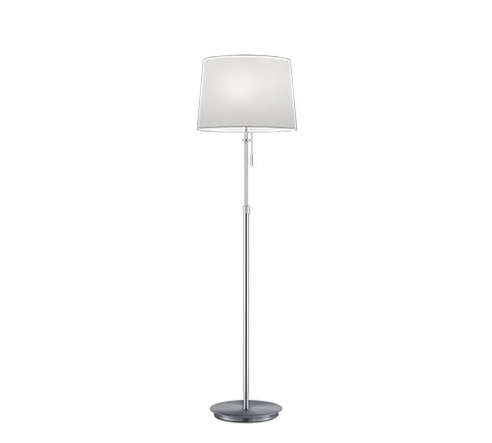 Piantana regolabile, metallo, acciaio satinato e bianco, H 140-180 cm, Lyon