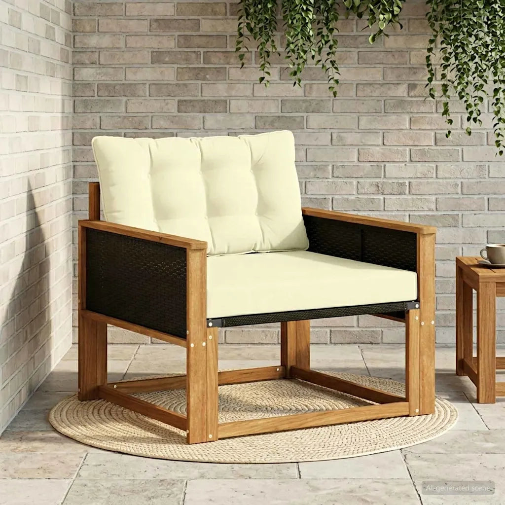 Set di divani da esterno-Sofa da giardino Legno di Acacia Massello e Textilene 226023