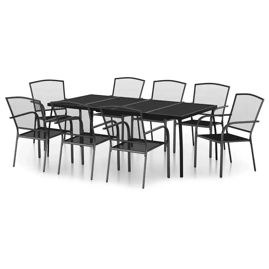 Set da Pranzo da Giardino 9 pz in Acciaio Antracitecod mxl 76726