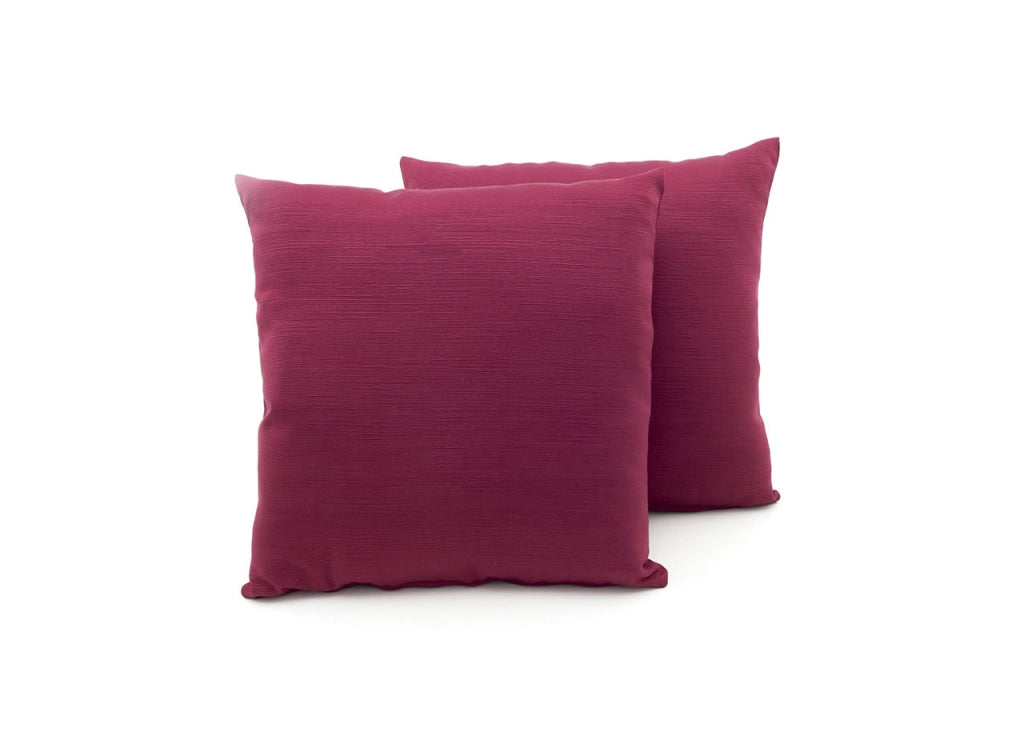 Coppia Cuscini Arredo Imbottiti Tessuto Ottoman In Tinta Unita Bordeaux 06 - 50x50 - Bordeaux 06